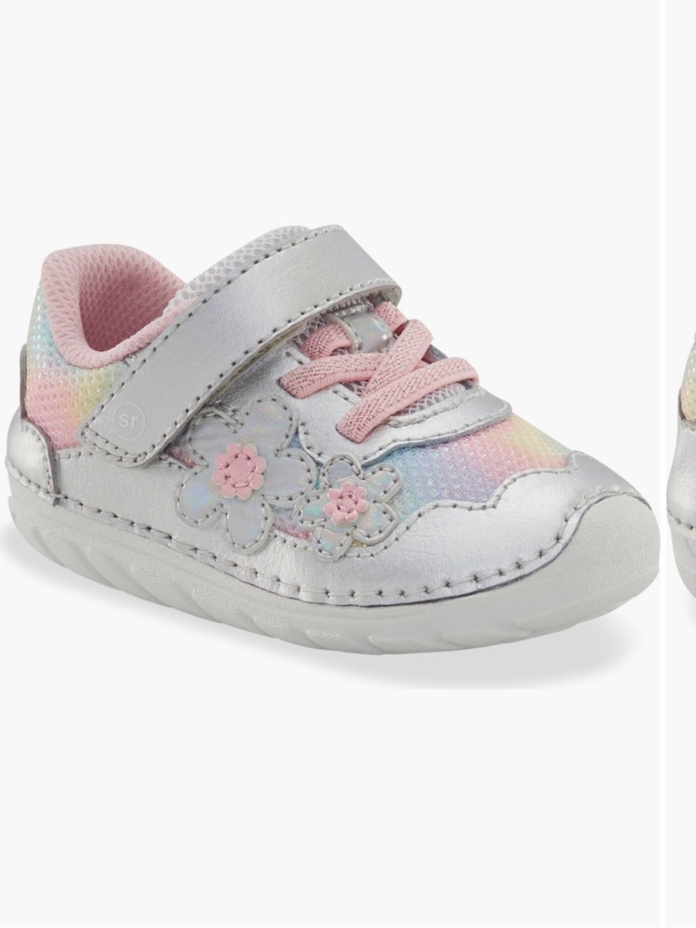 Stride Rite Soft Motion Rainbow Silver Rose sneakers. Size 4.5.